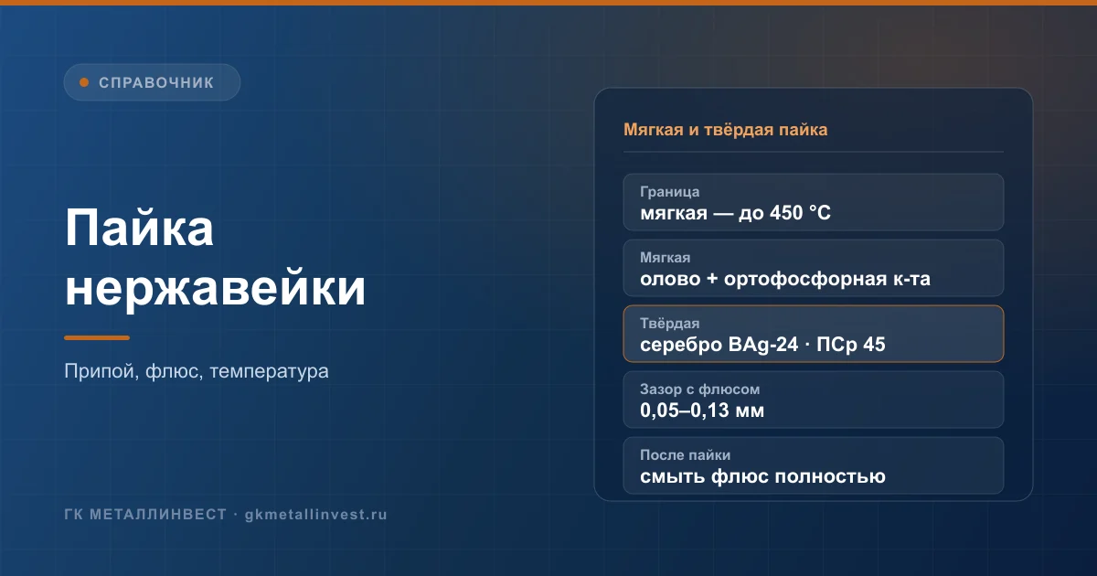 Пайка нержавейки: припой, флюс, температура и технология